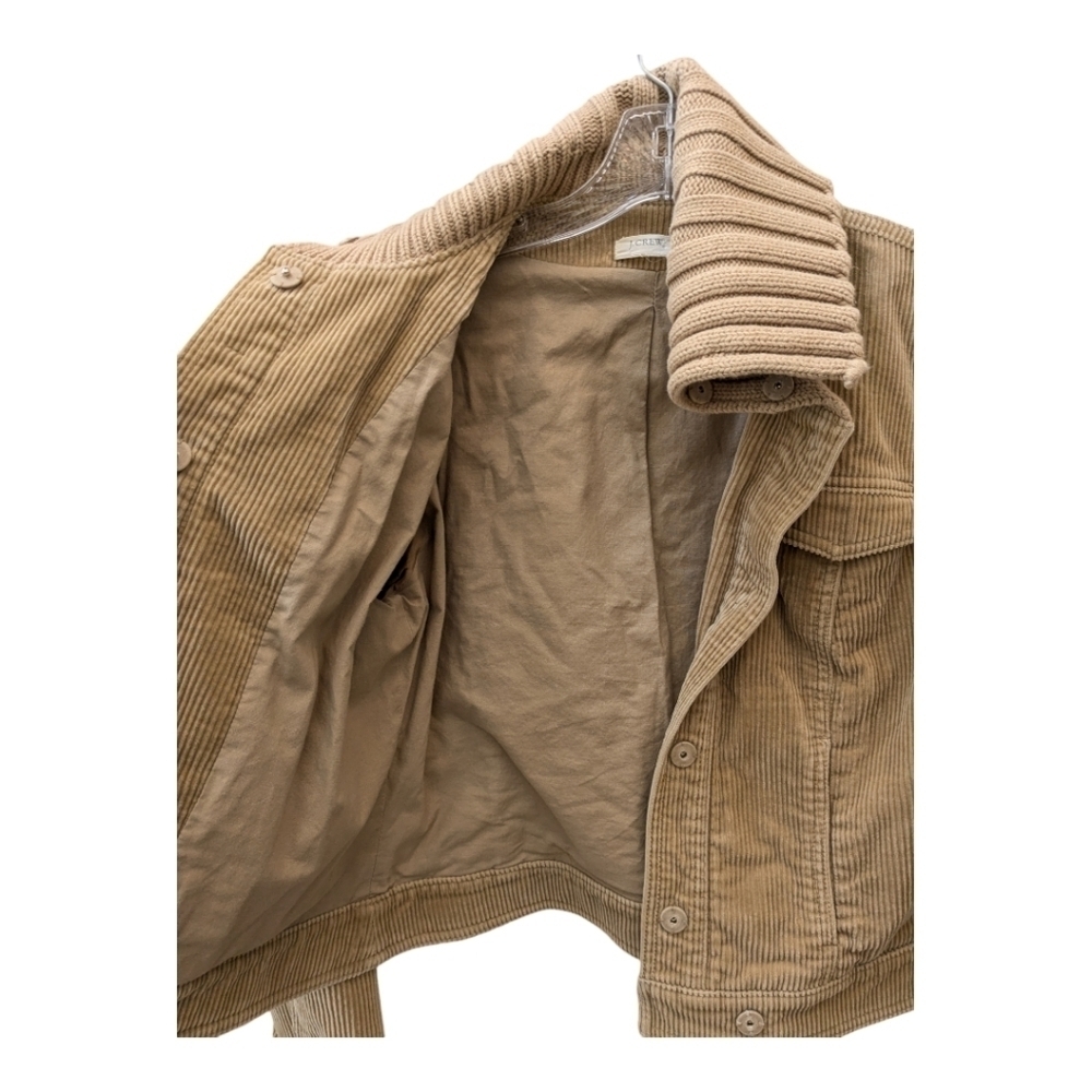 J. Crew corduroy sweater jacket coat tan waist trucker - Picture 7 of 8